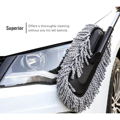 Car Wash Cleaning Brush Duster Dust Wax Mop Microfiber Telescoping Tool For Vehicle Exterior And Interior Cleaning